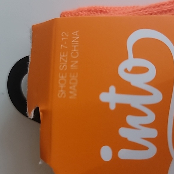 Into Socks Orange White and Black Unisex  Crew Dog Socks, Size 7 to 12 - Picture 3 of 6